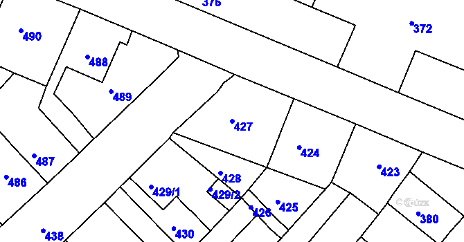 Parcela st. 427 v KÚ Klášterec nad Ohří, Katastrální mapa
