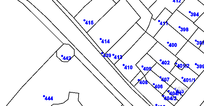 Parcela st. 439 v KÚ Klášterec nad Ohří, Katastrální mapa