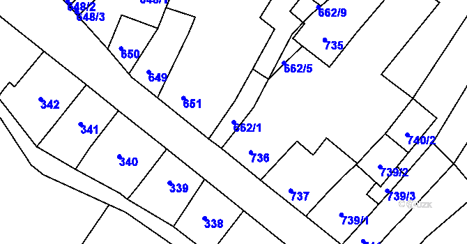 Parcela st. 662/1 v KÚ Klášterec nad Ohří, Katastrální mapa