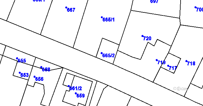 Parcela st. 665/2 v KÚ Klášterec nad Ohří, Katastrální mapa