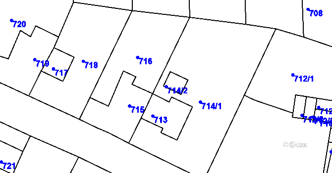 Parcela st. 714/2 v KÚ Klášterec nad Ohří, Katastrální mapa