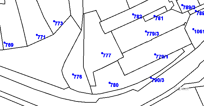 Parcela st. 777 v KÚ Klášterec nad Ohří, Katastrální mapa