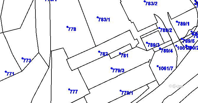 Parcela st. 782 v KÚ Klášterec nad Ohří, Katastrální mapa