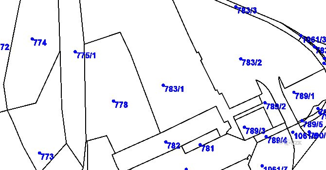 Parcela st. 783/1 v KÚ Klášterec nad Ohří, Katastrální mapa