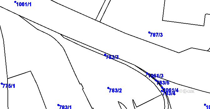 Parcela st. 783/3 v KÚ Klášterec nad Ohří, Katastrální mapa
