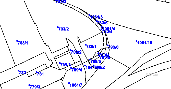 Parcela st. 789/1 v KÚ Klášterec nad Ohří, Katastrální mapa