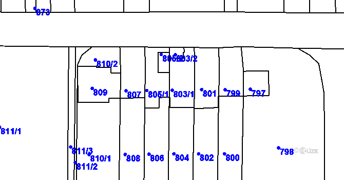 Parcela st. 803/1 v KÚ Klášterec nad Ohří, Katastrální mapa