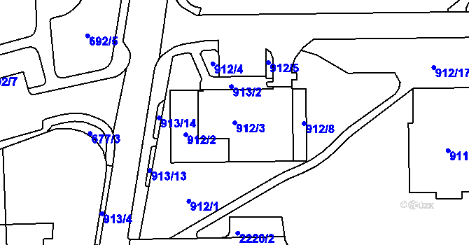 Parcela st. 912/3 v KÚ Klášterec nad Ohří, Katastrální mapa