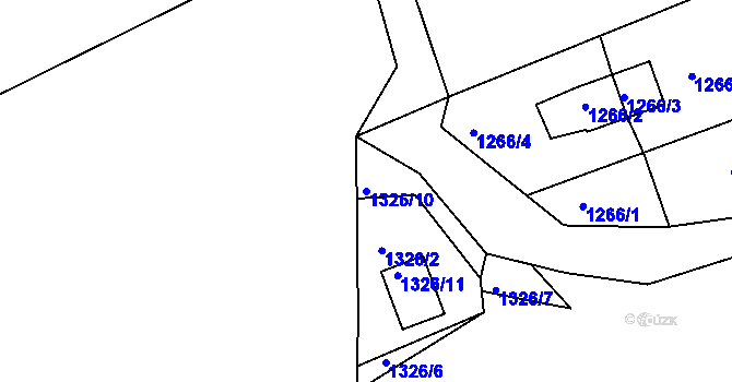 Parcela st. 1326/10 v KÚ Klášterec nad Ohří, Katastrální mapa