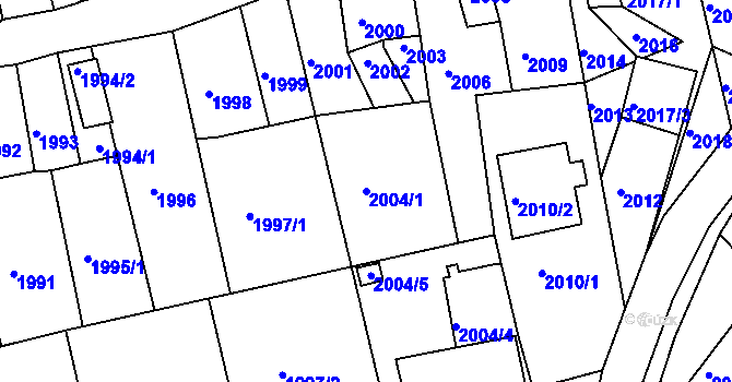 Parcela st. 2004/1 v KÚ Klášterec nad Ohří, Katastrální mapa