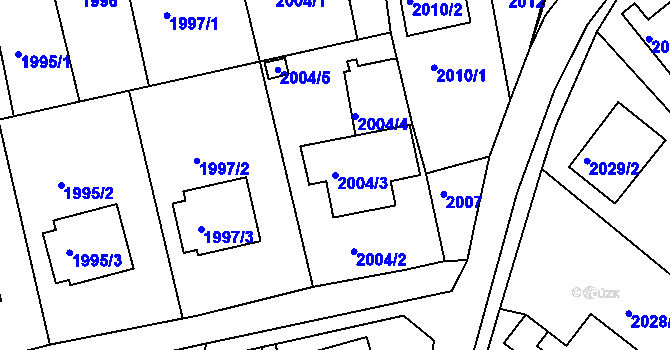 Parcela st. 2004/3 v KÚ Klášterec nad Ohří, Katastrální mapa