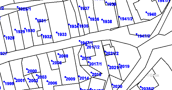 Parcela st. 2017/2 v KÚ Klášterec nad Ohří, Katastrální mapa