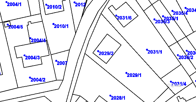 Parcela st. 2029/2 v KÚ Klášterec nad Ohří, Katastrální mapa