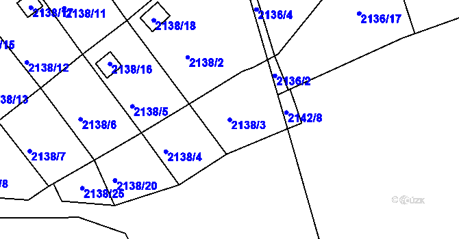 Parcela st. 2138/3 v KÚ Klášterec nad Ohří, Katastrální mapa