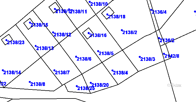 Parcela st. 2138/5 v KÚ Klášterec nad Ohří, Katastrální mapa