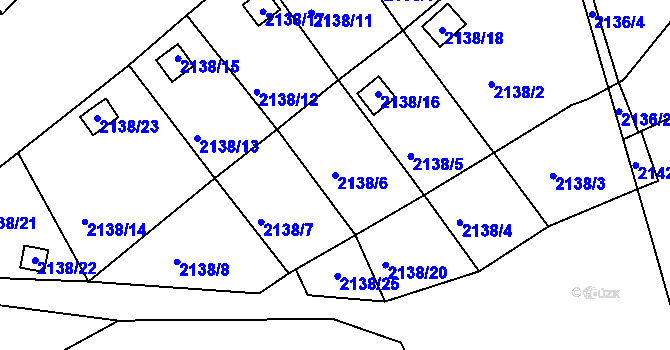 Parcela st. 2138/6 v KÚ Klášterec nad Ohří, Katastrální mapa