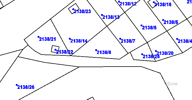 Parcela st. 2138/8 v KÚ Klášterec nad Ohří, Katastrální mapa