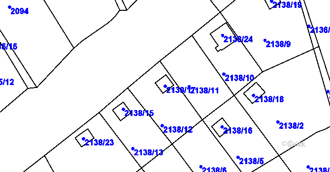 Parcela st. 2138/17 v KÚ Klášterec nad Ohří, Katastrální mapa