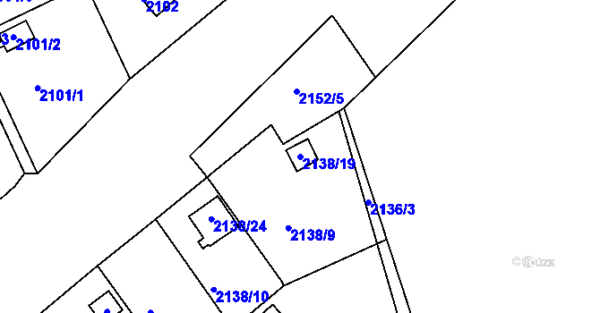 Parcela st. 2138/19 v KÚ Klášterec nad Ohří, Katastrální mapa