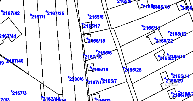 Parcela st. 2165/6 v KÚ Klášterec nad Ohří, Katastrální mapa