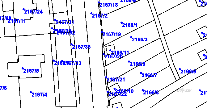Parcela st. 2167/20 v KÚ Klášterec nad Ohří, Katastrální mapa
