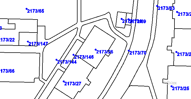 Parcela st. 2173/26 v KÚ Klášterec nad Ohří, Katastrální mapa
