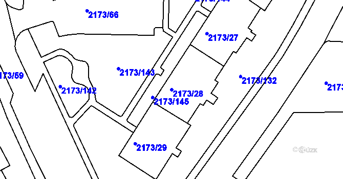 Parcela st. 2173/28 v KÚ Klášterec nad Ohří, Katastrální mapa