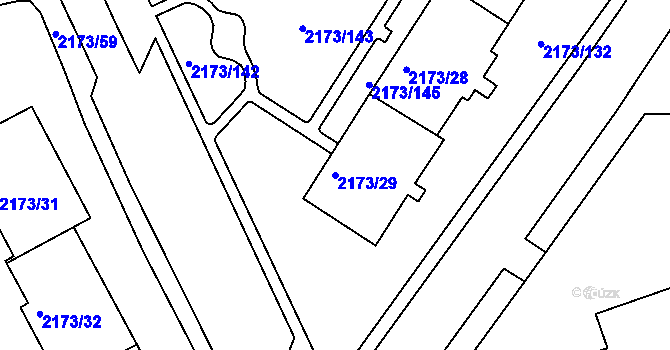 Parcela st. 2173/29 v KÚ Klášterec nad Ohří, Katastrální mapa