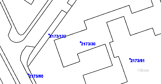 Parcela st. 2173/30 v KÚ Klášterec nad Ohří, Katastrální mapa