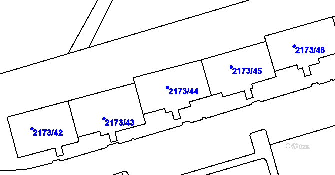Parcela st. 2173/44 v KÚ Klášterec nad Ohří, Katastrální mapa