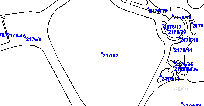 Parcela st. 2176/2 v KÚ Klášterec nad Ohří, Katastrální mapa