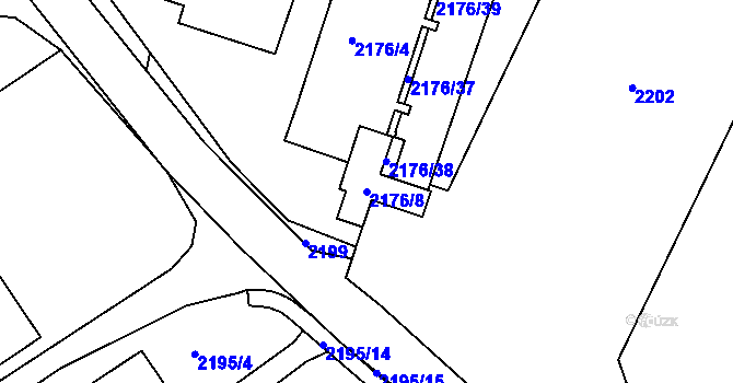 Parcela st. 2176/8 v KÚ Klášterec nad Ohří, Katastrální mapa
