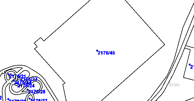 Parcela st. 2176/45 v KÚ Klášterec nad Ohří, Katastrální mapa