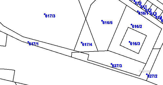 Parcela st. 617/4 v KÚ Klášterec nad Ohří, Katastrální mapa