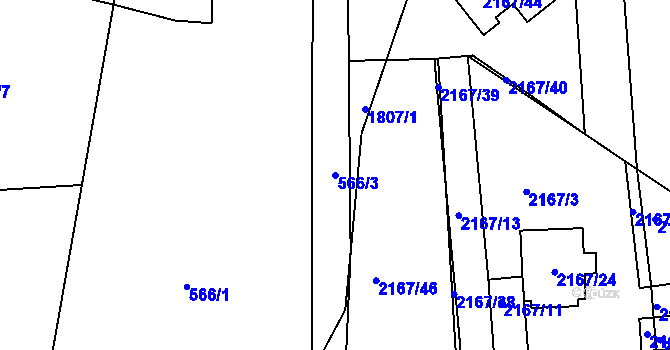 Parcela st. 566/3 v KÚ Klášterec nad Ohří, Katastrální mapa