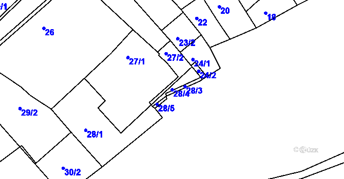 Parcela st. 28/4 v KÚ Klášterec nad Ohří, Katastrální mapa
