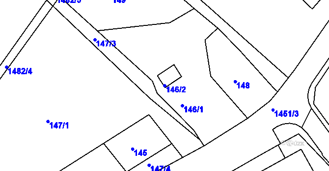 Parcela st. 146/2 v KÚ Klášterec nad Ohří, Katastrální mapa