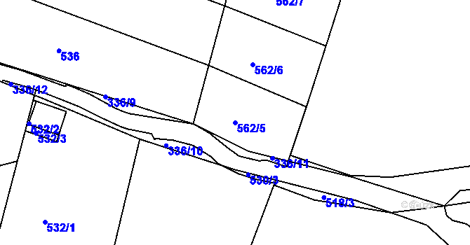 Parcela st. 562/5 v KÚ Klášterec nad Ohří, Katastrální mapa