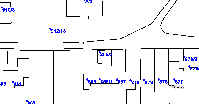 Parcela st. 865/2 v KÚ Klášterec nad Ohří, Katastrální mapa