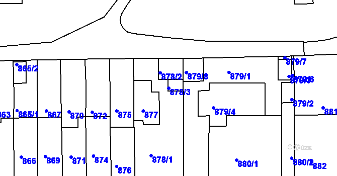 Parcela st. 878/3 v KÚ Klášterec nad Ohří, Katastrální mapa