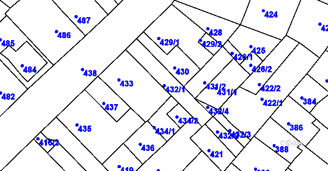 Parcela st. 432/1 v KÚ Klášterec nad Ohří, Katastrální mapa