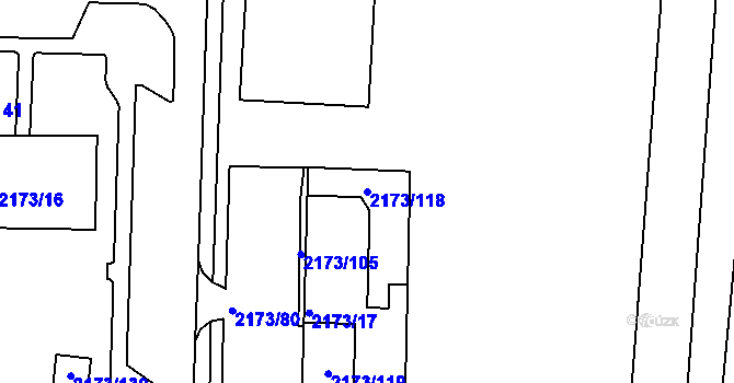 Parcela st. 2173/118 v KÚ Klášterec nad Ohří, Katastrální mapa