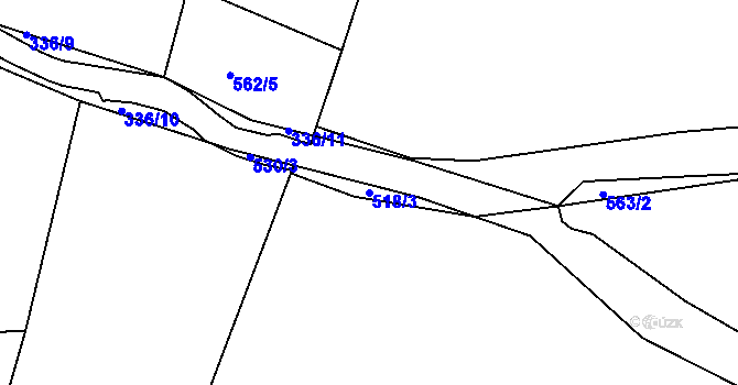 Parcela st. 518/3 v KÚ Klášterec nad Ohří, Katastrální mapa