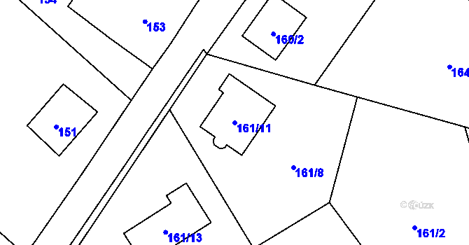 Parcela st. 161/11 v KÚ Klášterec nad Ohří, Katastrální mapa