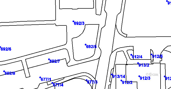 Parcela st. 692/5 v KÚ Klášterec nad Ohří, Katastrální mapa