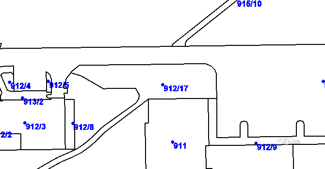 Parcela st. 912/17 v KÚ Klášterec nad Ohří, Katastrální mapa