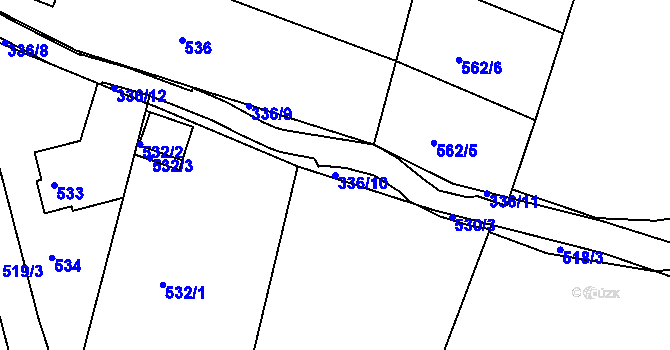Parcela st. 336/10 v KÚ Klášterec nad Ohří, Katastrální mapa