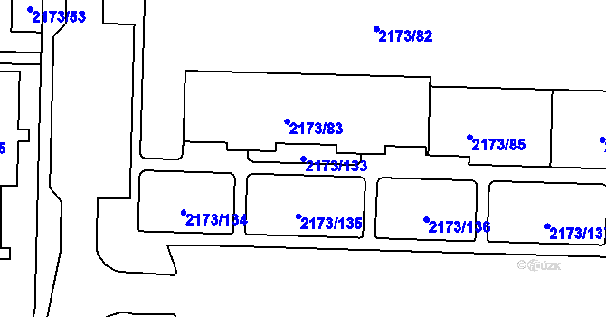 Parcela st. 2173/133 v KÚ Klášterec nad Ohří, Katastrální mapa