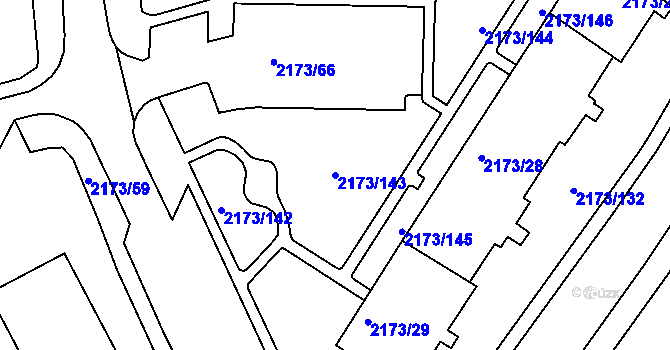 Parcela st. 2173/143 v KÚ Klášterec nad Ohří, Katastrální mapa