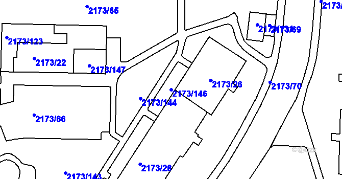 Parcela st. 2173/146 v KÚ Klášterec nad Ohří, Katastrální mapa
